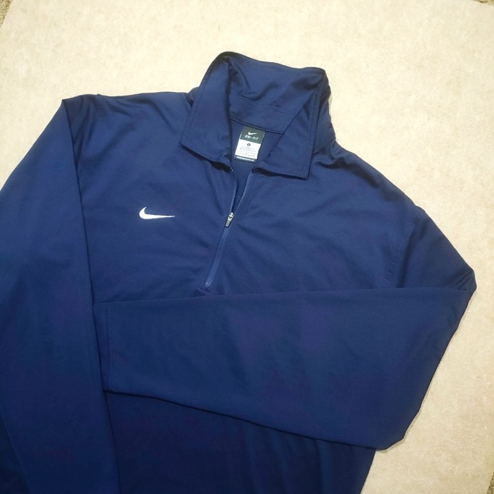 Nike Dri-Fit Navy Blue Quarter-Zip Long Sleeve Pullover #5